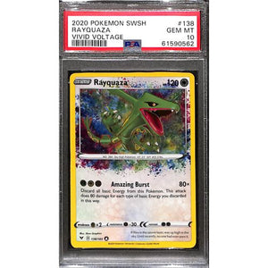 PSA10 - 2020 Pokemon - Rayquaza 138/185 - Vivid Voltage - TCGroupAU