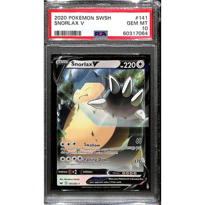 PSA10 - 2020 Pokemon - Snorlax V 141/202 - TCGroupAU