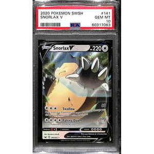 PSA10 - 2020 Pokemon - Snorlax V 141/202 - TCGroupAU