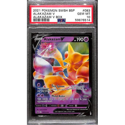PSA10 - 2021 Pokemon - Alakazam V SWSH083 - Alakazam V Box - TCGroupAU