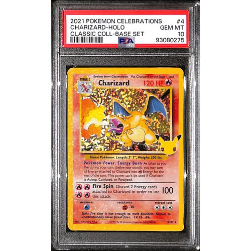 PSA10 - 2021 Pokemon - Charizard Holo 4/102 - Celebrations Classic Coll Base Set - TCGroupAU