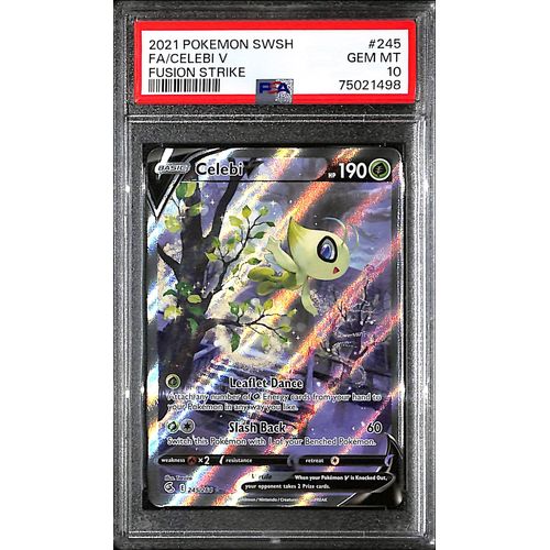 PSA10 - 2021 Pokemon - FA/ Celebi V 245/264 Fusion Strike - TCGroupAU