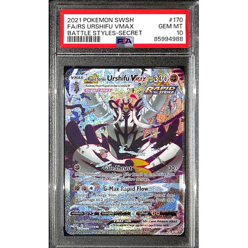 PSA10 - 2021 Pokemon - FA/ RS Urshifu Vmax 170/163 - Battle Styles - TCGroupAU