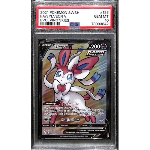 PSA10 - 2021 Pokemon - FA/Sylveon V 183/203 - Evolving Skies - TCGroupAU