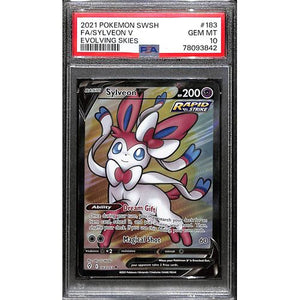 PSA10 - 2021 Pokemon - FA/Sylveon V 183/203 - Evolving Skies - TCGroupAU