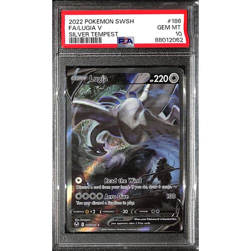 PSA10 - 2022 Pokemon - FA/ Lugia V 186/195 - Silver Tempest - TCGroupAU