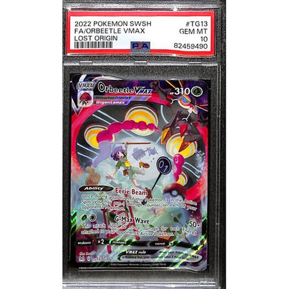 PSA10 - 2022 Pokemon - FA/ Orbeetle Vmax TG13/TG30 Lost Origin - TCGroupAU