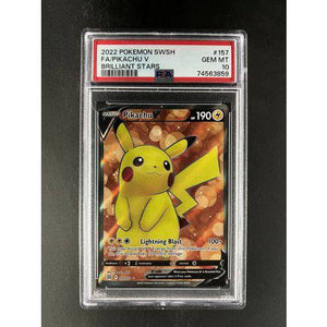 PSA10 2022 Pokemon FA/Pikachu V 157/172 - Brilliant Stars - TCGroupAU