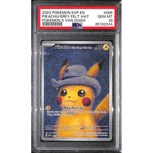 PSA10 - 2023 Pokemon Japanese - Pikachu/Grey Felt Hat 085 - Pokemon x Van Gogh - TCGroupAU