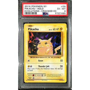 PSA6 - 2016 Pokemon - Pikachu Holo 35/108 - Evolutions Cracked Ice - TCGroupAU