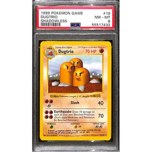 PSA8 - 1999 Pokemon - Dugtrio 19/102 Shadowless - TCGroupAU