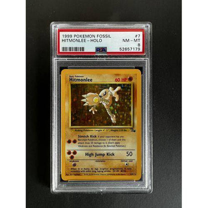 PSA8 1999 Pokemon Hitmonlee Holo - 7/62 - Fossil - TCGroupAU
