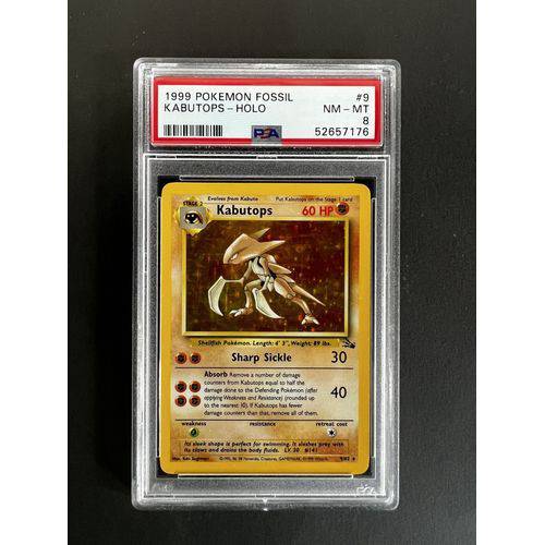 PSA8 1999 Pokemon Kabutops Holo - 9/62 - Fossil - TCGroupAU