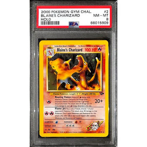 PSA8 - 2000 Pokemon - Blaine's Charizard Holo 2/132 - Gym Challenge - TCGroupAU