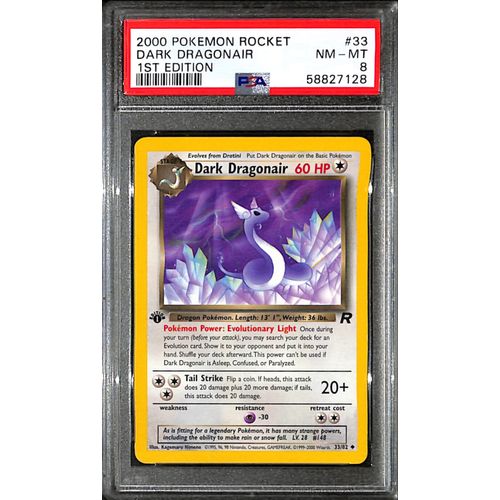 PSA8 - 2000 Pokemon - Dark Dragonair 33/82 - 1st Edition Rocket - TCGroupAU