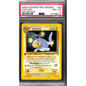 PSA8 - 2000 Pokemon - Lanturn 38/111 - 1st Edition Neo Genisis - TCGroupAU
