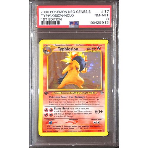PSA8- 2000 Pokemon - Typhlosion Holo 17/111 - 1st Edition Neo Genesis - TCGroupAU