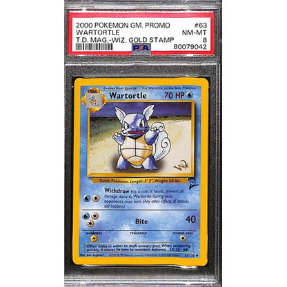 PSA8 - 2000 Pokemon - Wartortle 63/130 - T.D MAG. WIZ Gold Stamp Promo - TCGroupAU