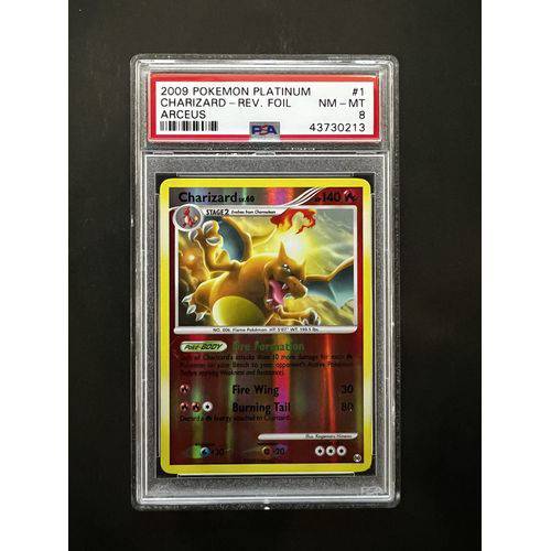 PSA8 2009 Pokemon Charizard Reverse Foil - 1/99 - Platinum Arceus - TCGroupAU