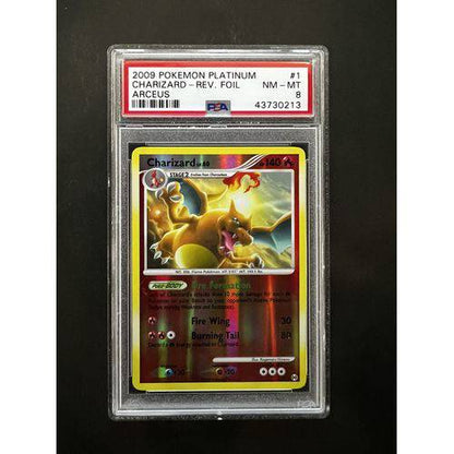 PSA8 2009 Pokemon Charizard Reverse Foil - 1/99 - Platinum Arceus - TCGroupAU