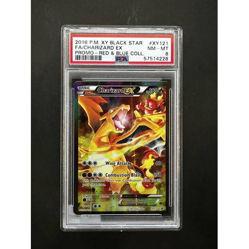PSA8 2016 Pokemon FA Charizard EX Promo - XY121 - Black Star Red & Blue Collection - TCGroupAU