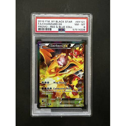 PSA8 2016 Pokemon FA Charizard EX Promo - XY121 - Black Star Red & Blue Collection - TCGroupAU