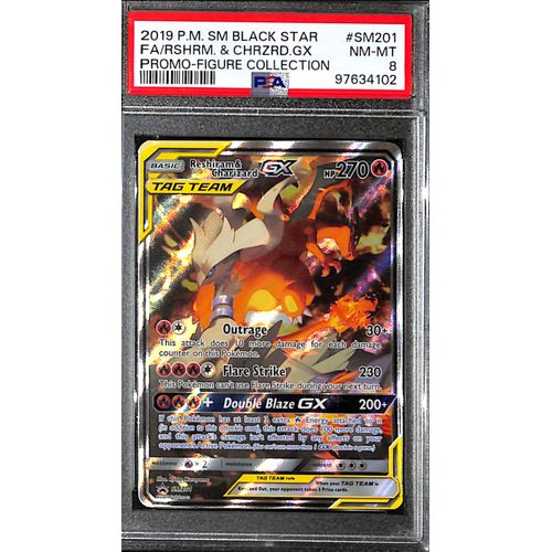 PSA8 - 2019 Pokemon - Black Star FA/Rshrm & Chrzrd Gx SM201 - Promo Figure Collection - TCGroupAU