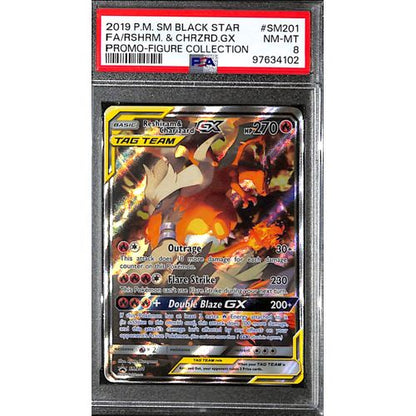 PSA8 - 2019 Pokemon - Black Star FA/Rshrm & Chrzrd Gx SM201 - Promo Figure Collection - TCGroupAU