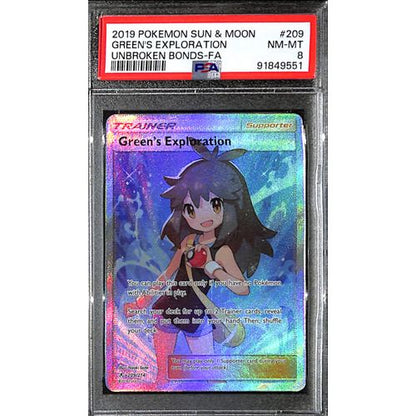 PSA8 - 2019 Pokemon - Green's Exploration - 209/214 Unbroken Bonds - TCGroupAU