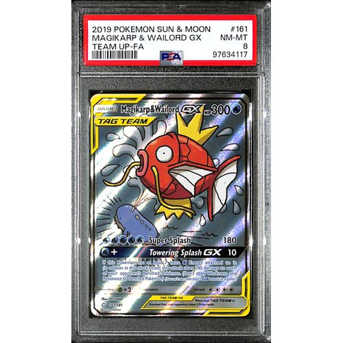 PSA8 - 2019 Pokemon - Magikarp & Wailord Gx 161/181 - Team Up - TCGroupAU