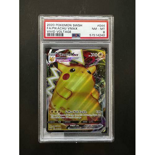 PSA8 2020 Pokemon FA Pikachu VMAX - 044/185 - Vivid Voltage - TCGroupAU