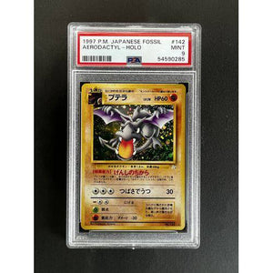 PSA9 1997 Pokemon Japanese Aerodactyl Holo - 142 - Fossil - TCGroupAU