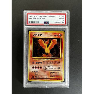 PSA9 1997 Pokemon Japanese Moltres Holo - 146 - Fossil - TCGroupAU