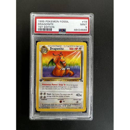 PSA9 1999 Pokemon Dragonite - 19/62 - Fossil 1st Edition - TCGroupAU