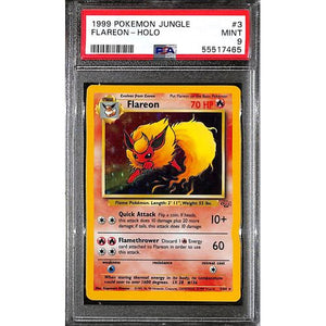 PSA9 - 1999 Pokemon - Flareon Holo 3/64 Jungle - TCGroupAU