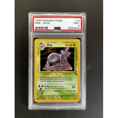 PSA9 1999 Pokemon Muk Holo - 13/62 - Fossil - TCGroupAU