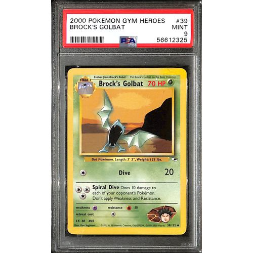 PSA9 - 2000 Pokemon - Brock's Golbat 39/132 - Gym Heroes - TCGroupAU