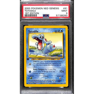 PSA9 - 2000 Pokemon - Totodile 81/111 - 1st Edition Neo Genisis - TCGroupAU