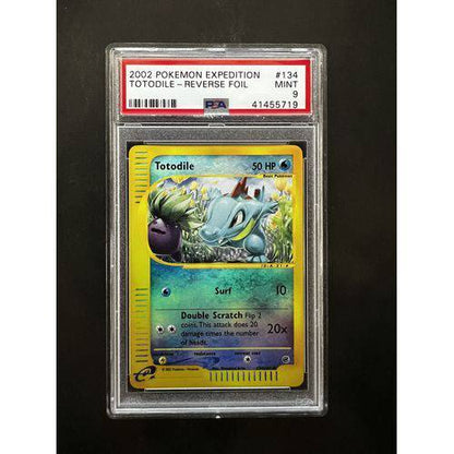 PSA9 2002 Pokemon Totodile Reverse Foil - 134/165 - Expedition - TCGroupAU