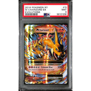 PSA9 - 2016 Pokemon - M Charizard Ex 13/108 - Evolutions - TCGroupAU