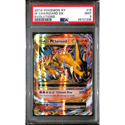 PSA9 - 2016 Pokemon - M Charizard Ex 13/108 - Evolutions - TCGroupAU