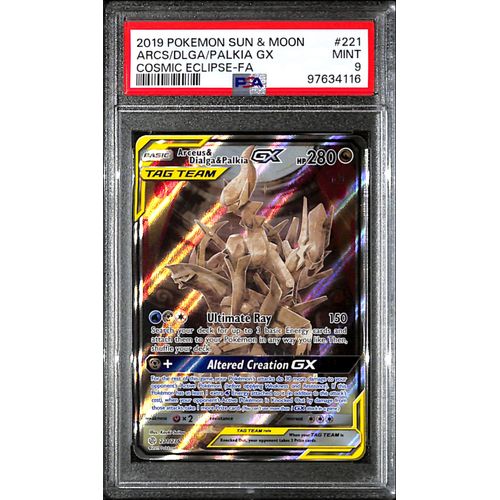 PSA9 - 2019 Pokemon - Arcs/Dlga/Palika Gx 221/236 - Cosmic Eclipse - TCGroupAU