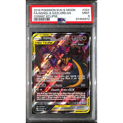 PSA9 - 2019 Pokemon - FA/Ngndl & Gzzlord Gx 224/236 - Cosmic Eclipse - TCGroupAU