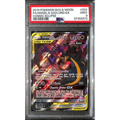 PSA9 - 2019 Pokemon - FA/Ngndl & Gzzlord Gx 224/236 - Cosmic Eclipse - TCGroupAU