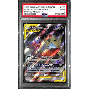 PSA9 - 2019 Pokemon - M.Sbleye/Tyranitar Gx 226/236 - Unified Minds - TCGroupAU