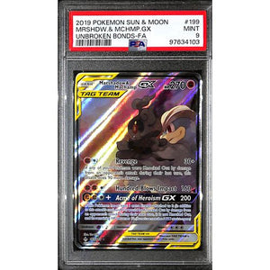 PSA9 - 2019 Pokemon - Mrshdw & Mchmp Gx 199/214 - Unbroken Bonds - TCGroupAU