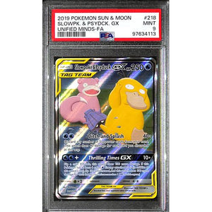 PSA9 - 2019 Pokemon - Slowpk & Psydck Gx 218/236 - Unified Minds - TCGroupAU