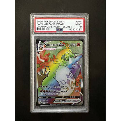 PSA9 2020 Pokemon FA Charizard VMAX Secret - 074/073 - Champion's Path - TCGroupAU