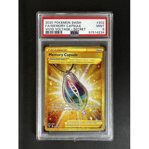 PSA9 2020 Pokemon Swsh - Memory Capsule Gold - 202/185 - Vivid Voltage - TCGroupAU