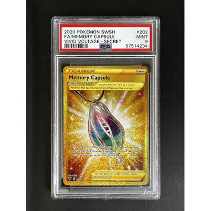 PSA9 2020 Pokemon Swsh - Memory Capsule Gold - 202/185 - Vivid Voltage - TCGroupAU